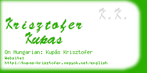krisztofer kupas business card