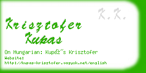 krisztofer kupas business card